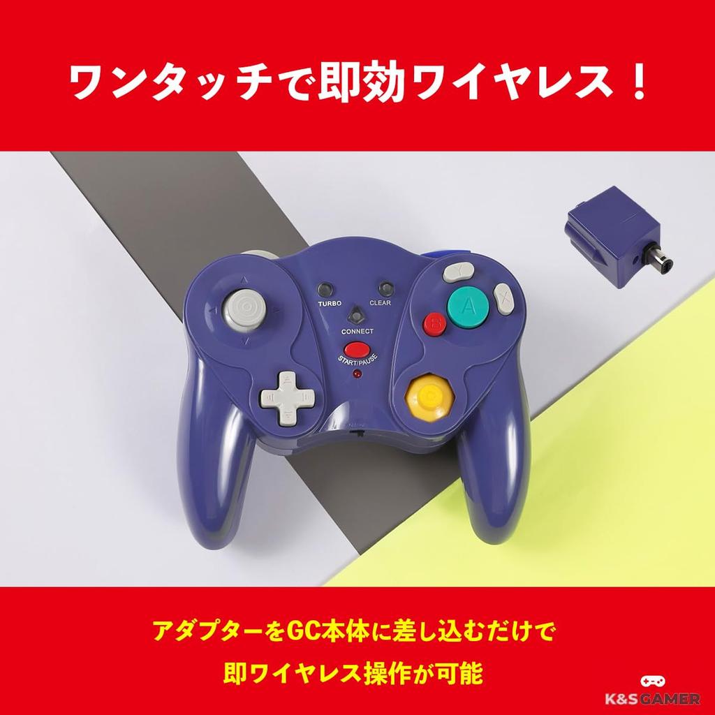 Wireless Controller for Switch with [K&SGAMER] GameCube-style (compatible GC, WiiU, Wii, GameCube, Vibration) (orange)