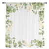 Summer Watercolor Eucalyptus Leaves Sheer Curtains for Living Room Decoration Window Curtains Kitchen Tulle Voile Curtains