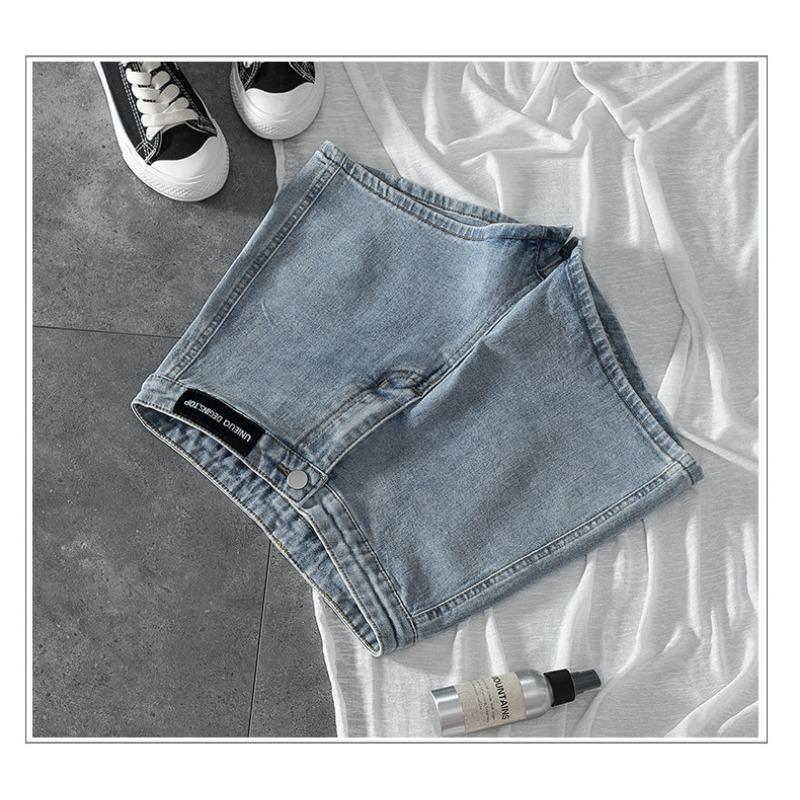 Tight-fitting Stretch High-waisted Denim Shorts for A Small Group of Skinny Spice Girls