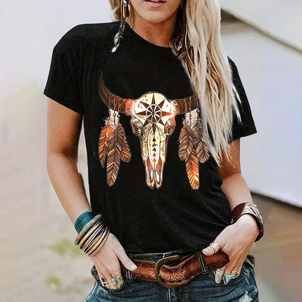 Dámské letní 3D tričko s potiskem s krátkým rukávem Harajuku oblečení Dámské ležérní tričko