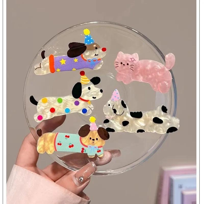 Cute Doggy And Cats Side Hair Clip Women s Forehead Bangs Hair Clip High Quality Duckbill Hair Clip