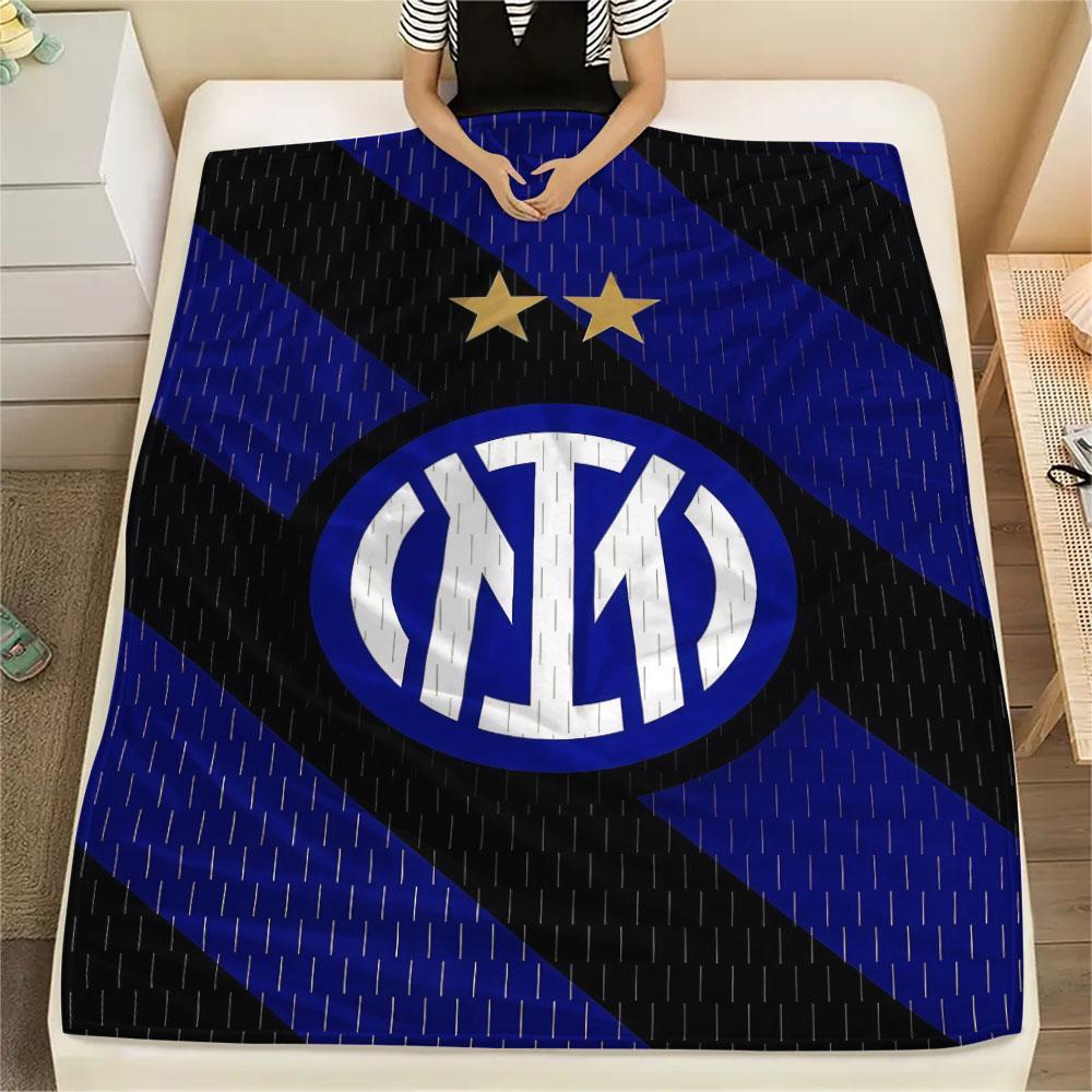 Inter Milan Printed Flannel Blanket, Soft Throw for Bedroom Sofa, Washable, Christmas Present, Great Gift.