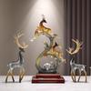 2 Decorative Deer Figurines Desk Ornaments Crafts Lifelike Reindeer Statues for Halloween Bookshelf