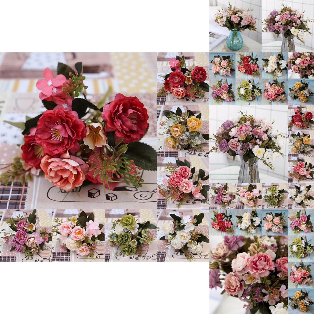 Hochrealistischer Seidenpfingstrose und Rose künstlicher Brautstrauß für Braut und Eventdeko