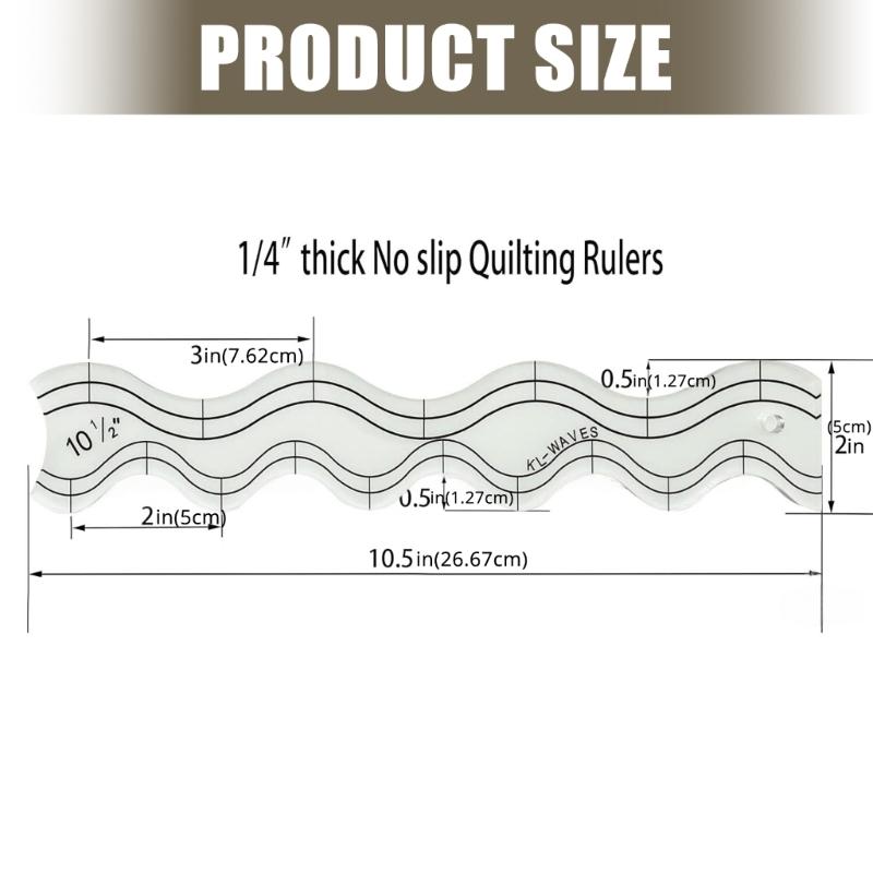 Quilters Ruler Clear Acrylic Wavy Patchwork Templates Clear Acrylic Quilting Rulers Quilters Rulers for Sewing Machine