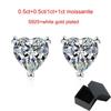 D Color 1ct Heart Cut Moissanite Stud Earrings for Women White Gold Plated 100% S925 Solid Silver Wedding Luxury Quality Jewelry