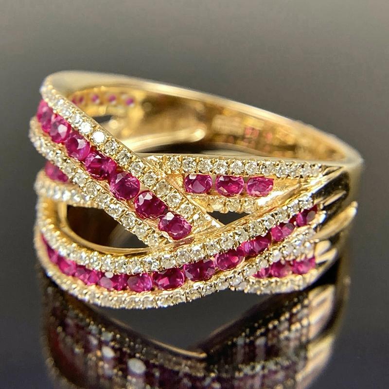 

Кольца-кресты Huitan Bright Rose Red CZ для женщин, новое великолепное обручальное кольцо, аксессуар, подарок на годовщину, темпераментные женские украшения 7