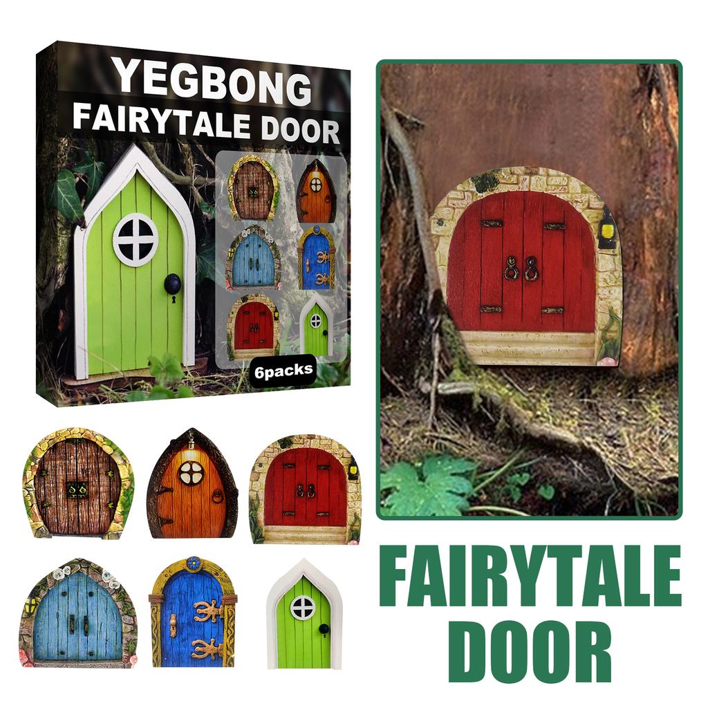 Garden Decoration Fairy Tale Door Courtyard tree decoration wooden miniature gnomes decoration fairy tale door