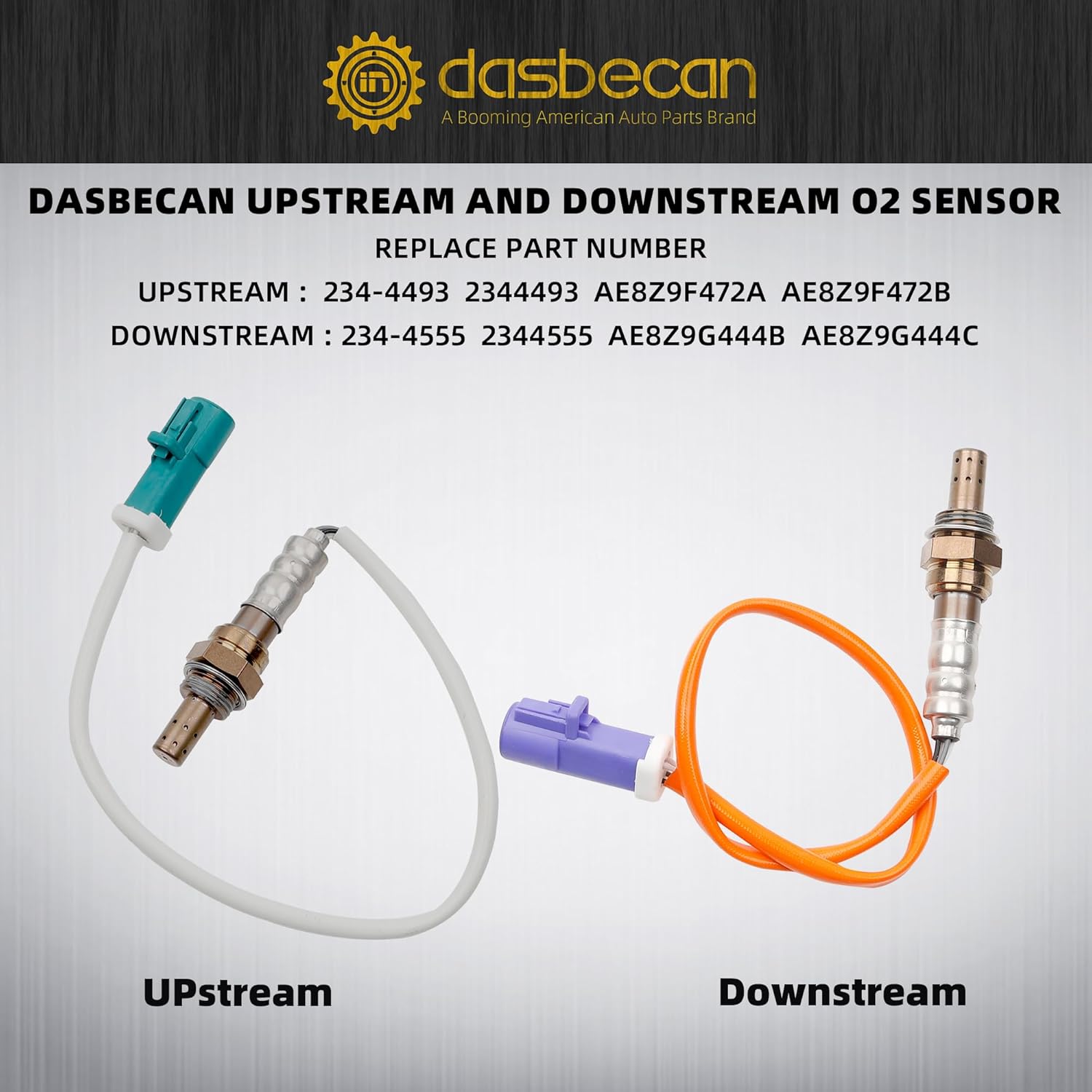 

Dasbecan Oxygen O2 Sensor Set Upstream and Downstream Compatible with Ford Fiesta 1.6L L4 2011-2019