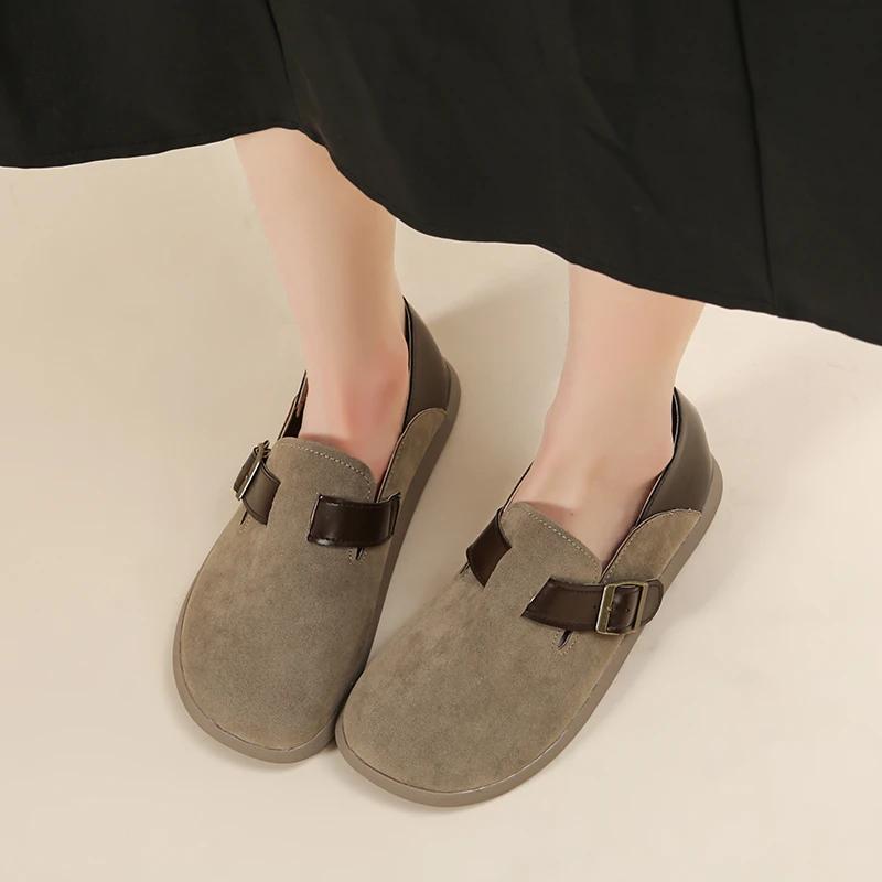 Mode 2024 Marke Damen Schuhe Slipper Damen Ballerinas Mode Gürtelschnalle Tägliche Ballerinas Damen Heißer Verkauf Runde Zehen Flache Niedrige Absätze Zapatos