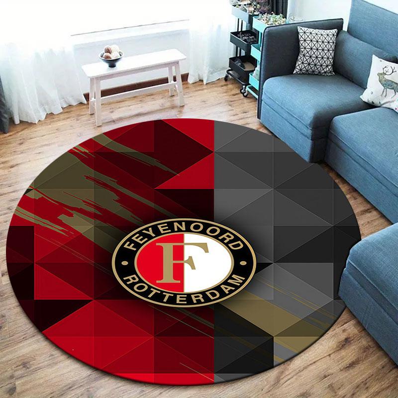 Feyenoord Round Area Rug,Carpet Rug for Living Room Bedroom Sofa Playroom Decor,Non-slip Floor Mat