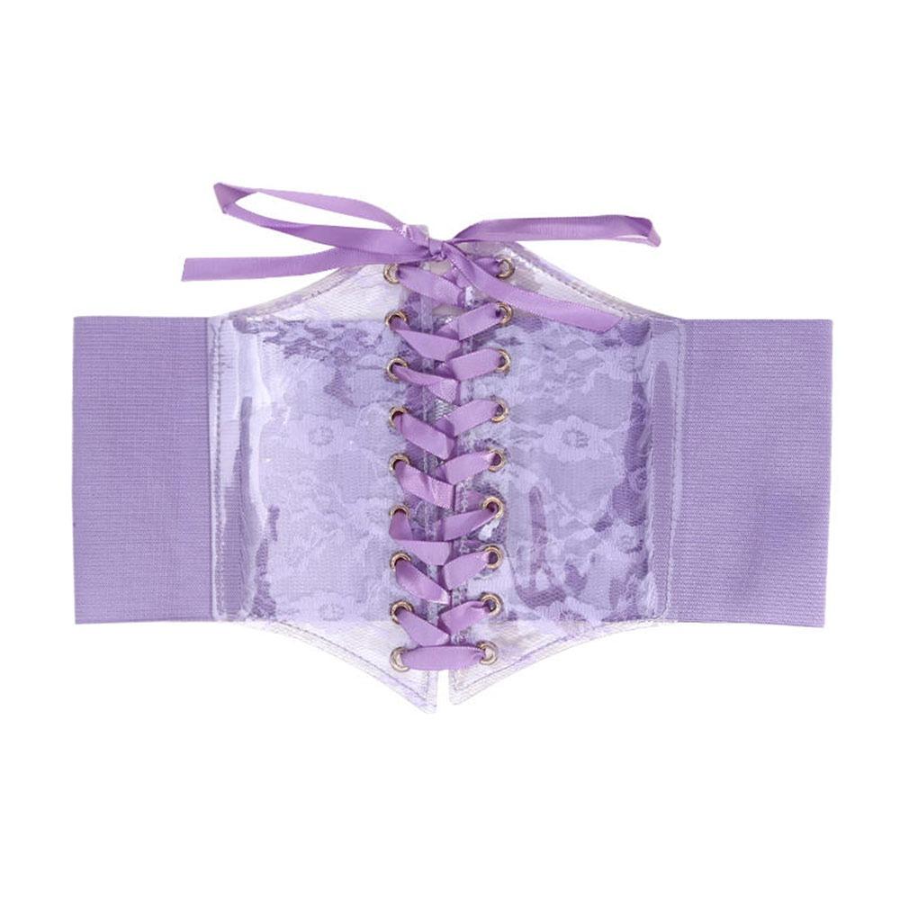 Retro Lace Waist Belt High Elasticity Slimming Body Women's Wide Belts External Wear Lace-up Corset Belt