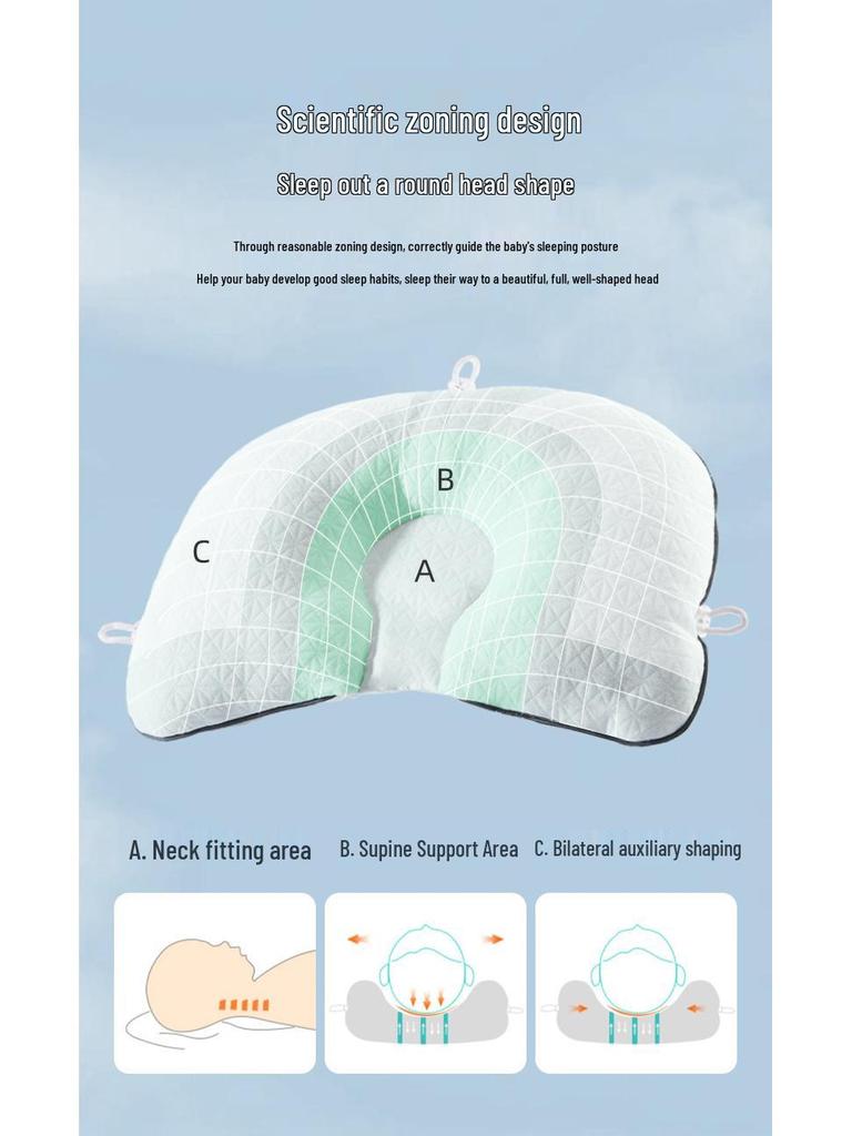 Baby Head Shaping Pillow for 0-6 Months - Anti-Startle and Supportive