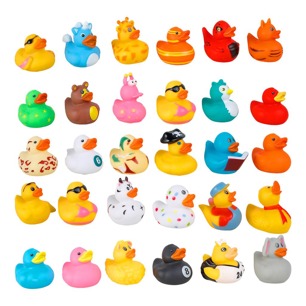 50/30/20 Stück Gummi-Enten-Spielzeugset Kinder Bade-Pool Badespielzeug Niedliche Schwimmende Ente Quak Spritzspielzeug Mit Ablaufloch Verschiedene Kindergeschenke