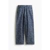 H M Pattern Baggy Jeans Blue Pattern