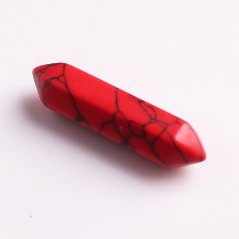 32x8mm Natural Crystal Hexagonal Bullet Pendant for Yoga Necklace