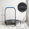 Fitness Trampoline, Dia 122 Cm, Folding, 4-Level Adjustable Handle, Black and Blue