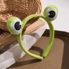 Women Headband Soft Coral Velvet Headband with Anti-Slip Teeth Cartoon Frog Design Elastic Hair Hoop Hair Fixing Hair Accessory
