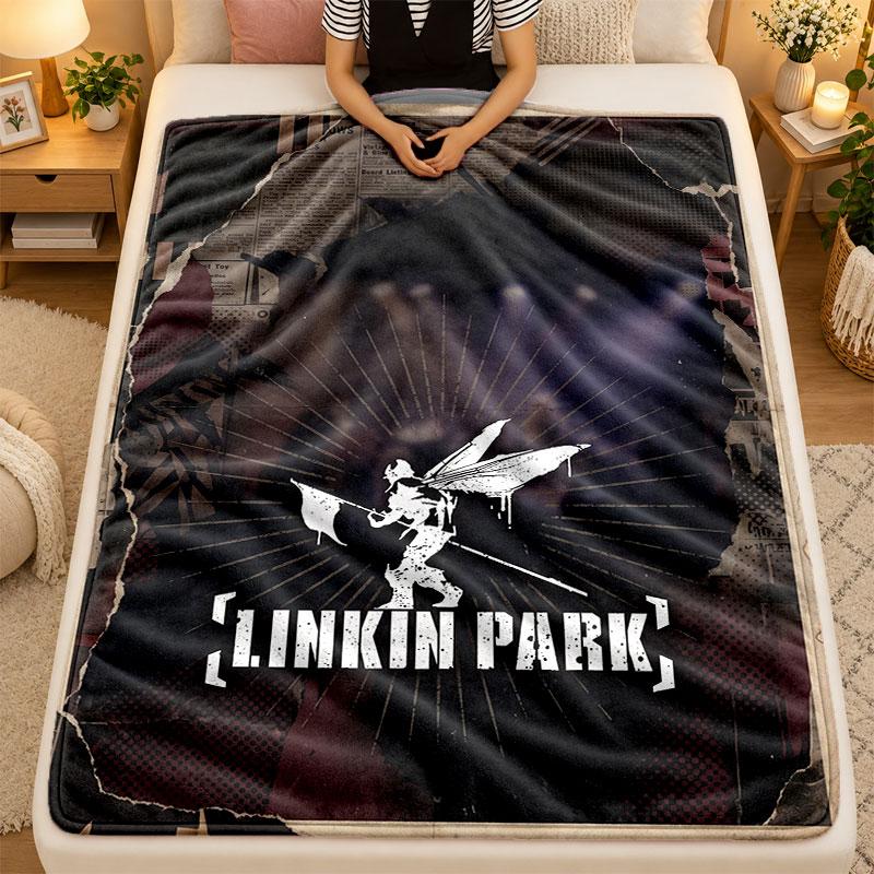Flannel BlanketLinkin Park Warm Soft Throw Blanket for Indoor Sofa Bed Living Room Use