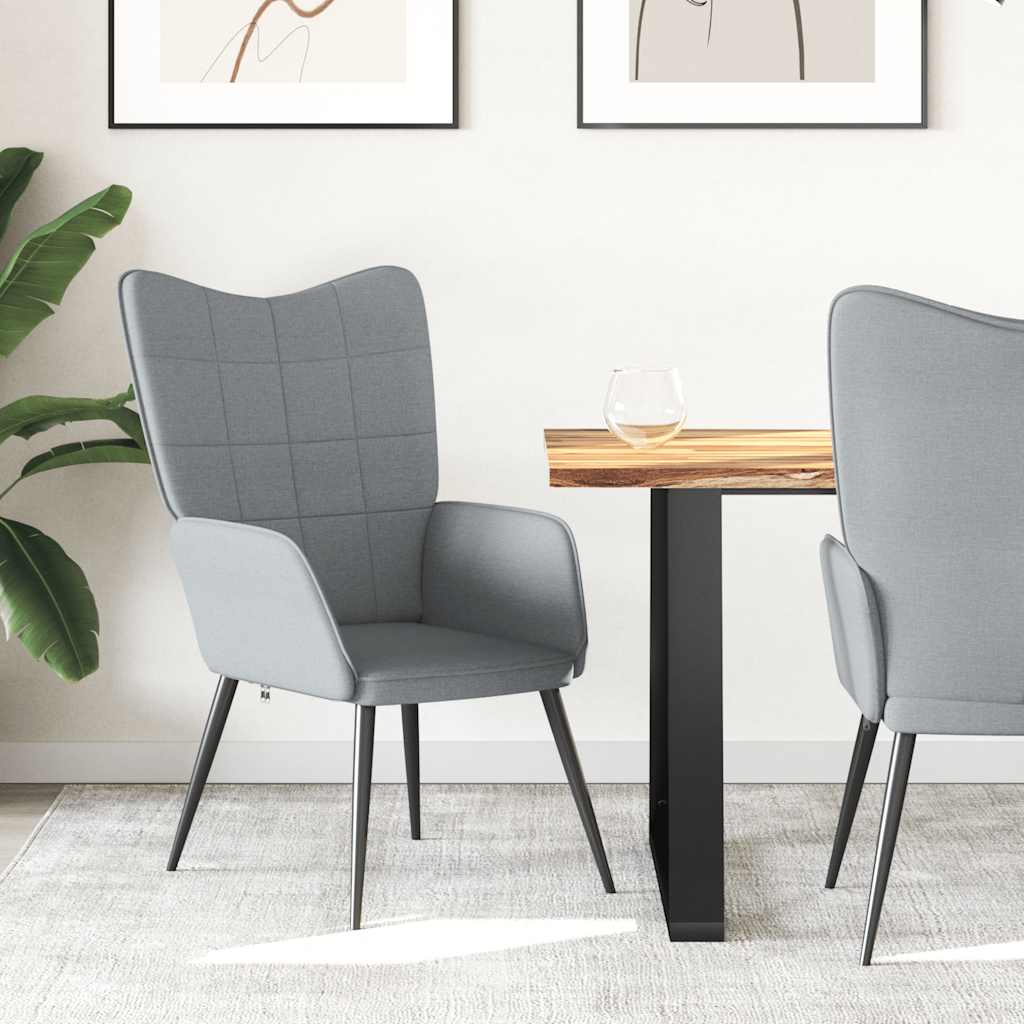 Vidaxl Armchair, Light Gray, Upholstered In Fabric