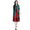 Fashion Casual Women Long sleeve Long Dress  Printed Loose Dress