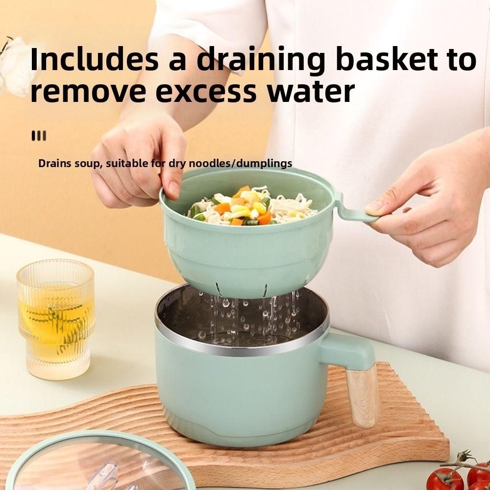 Non-slip Bottom Insulated Ramen Bowl Double-layer Noodle Bowl with Drain Basket  Cooking