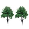 2pcs Artificial Boxwood Topiary Ball Tree Faux Bushes Shrubs with Ground Spike for Front Porch Outdoor Garden Decor