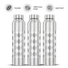 Stainless Steel Cubix Water Bottles Set of 3, 1L Each | Rust-Resistant, Shatter-Proof, Spill-Proof | Food Grade Steel | Office, School, Travel |