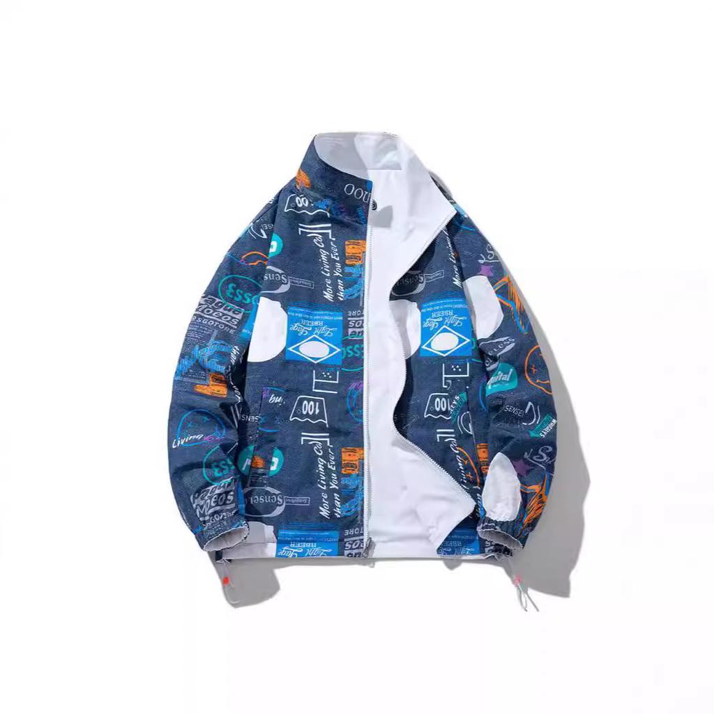 American Crew Neck Loose Baseball Jersey Versatile Casual Korean Version Spring and Autumn Jacket Couple Double-sided Men's Jacket