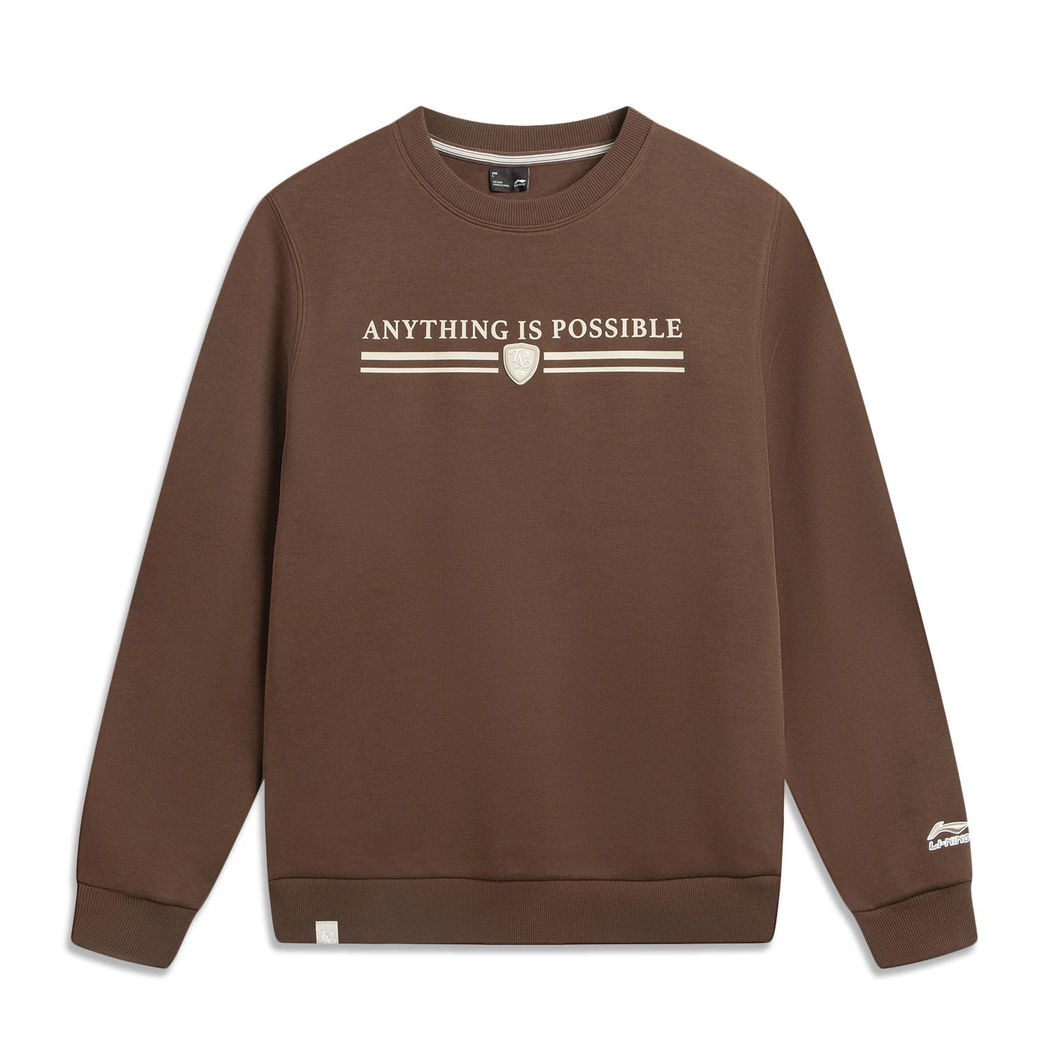

Li Ning Sports Trend Series Round Neck Pullover Letter Comfortable Versatile Sweatshirt Men sweatshirt AWDVA49-6 M