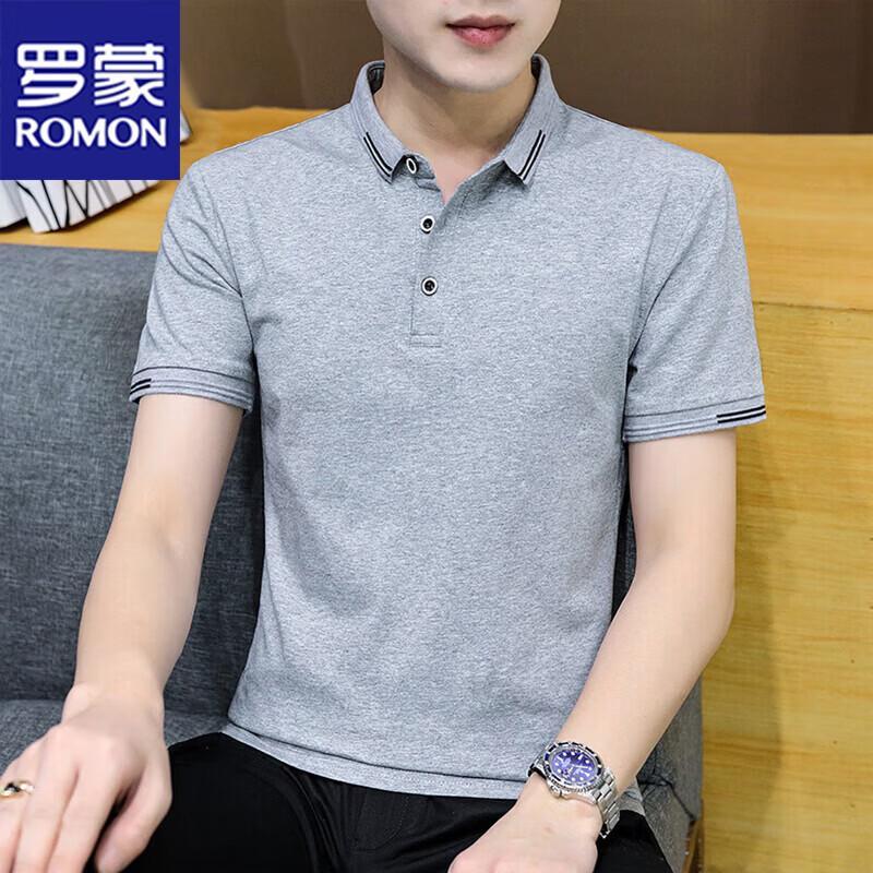 ROMON Men's Slim Fit Business Casual Polo T-Shirt