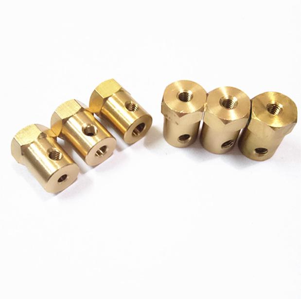 Yellow Hex Coupler for Small Car Tires - Fits 3mm, 4mm, 5mm, 6mm, 7mm Inner Diameter 6mm
