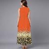 Women Plus Size Sleeveless Crew Neck Dress Bright Ditsy Botanical Flowy Mid Calf Dress