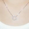 Ladies' Circular Pendant Necklace, Sparkling Design, Minimalist Circular Jewelry, Birthday Gift