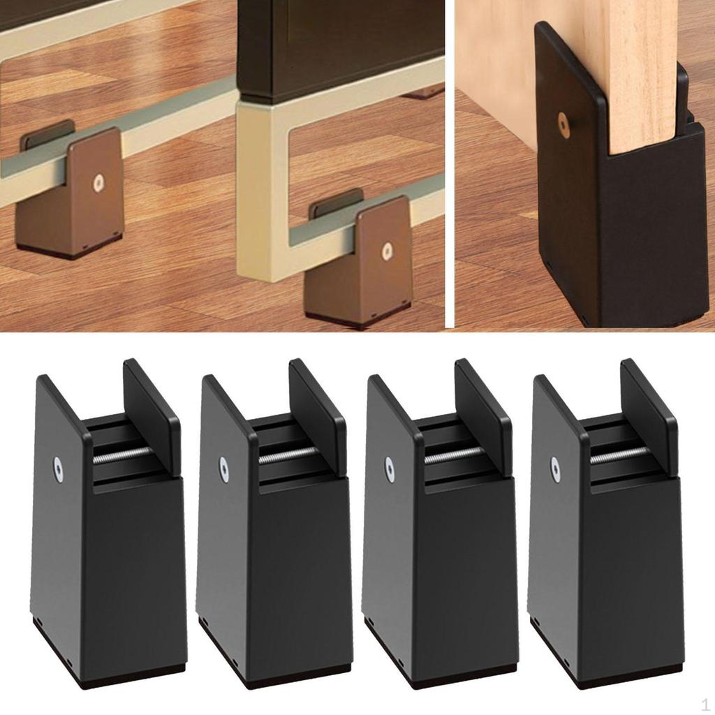 4 Pack Bed Leg Risers, Furniture Riser Blocks, Height Extensions for Desk Table, Living Room