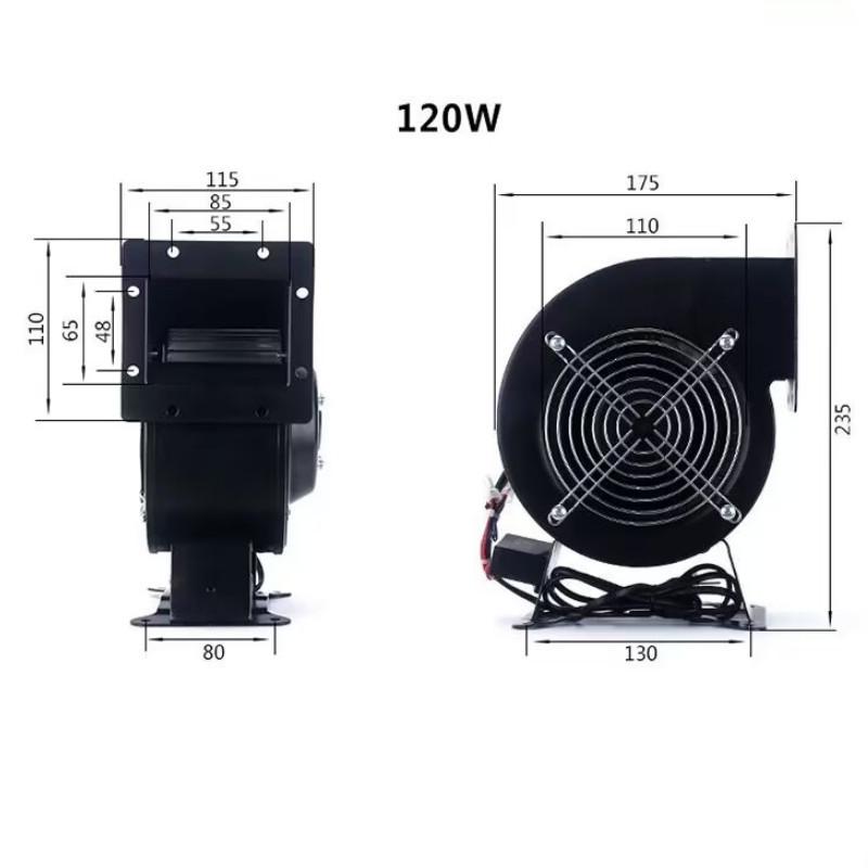 Small Barbecue Smoke Exhaust Fan Power Frequency Multi Wing Centrifugal Fan Powerful Air Circulating Blower