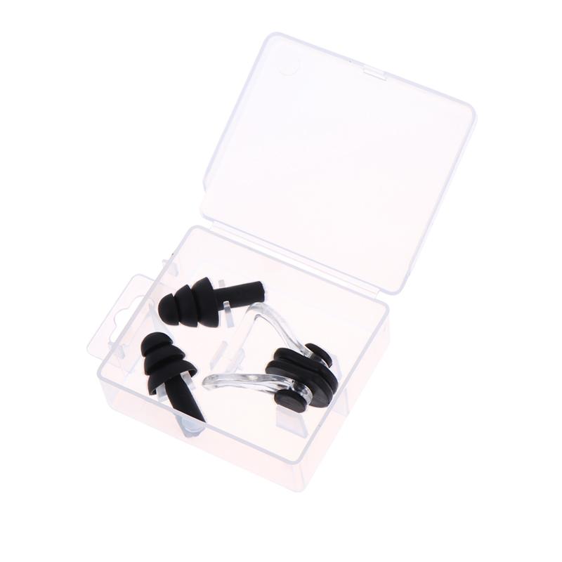 1 Set Waterproof Soft Silicone Swimming Earplugs Nose Clip Swimming Ear & Nose Protector For Adult Children