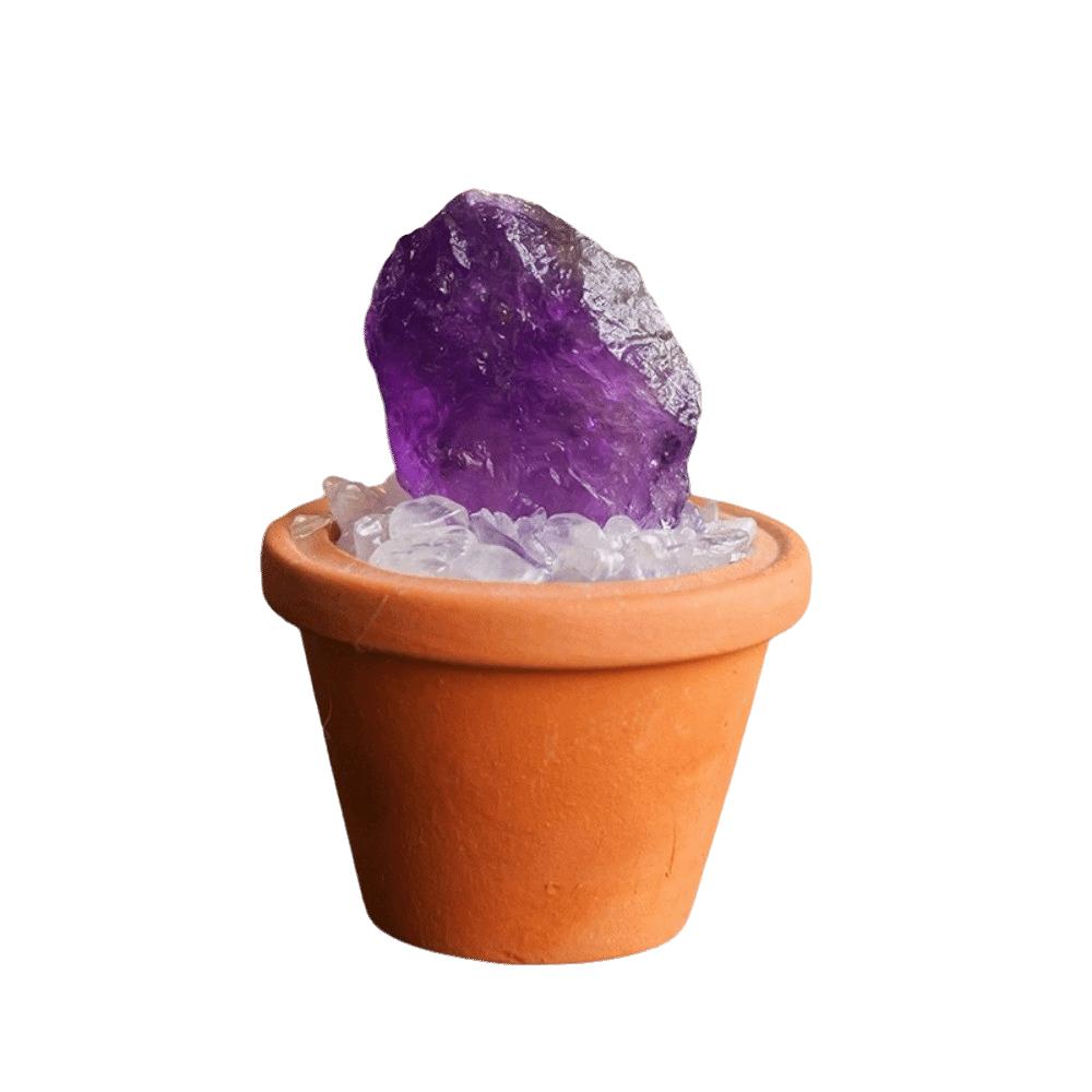 Feng Shui Crystal Stones Potted Plant Mini Decorative Rhinestone Potted Meditation