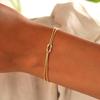 Stainless Steel Knot Snake Chain Handmade Knot Bracelet Gold Silver Color Valentine's Day Jewelry Gifts