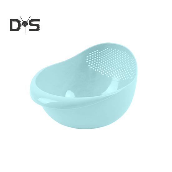 

Сито для ополаскивания риса емкостью 24 унции, пищевое сито без бисфенола А, фруктовая чаша с ручкой, многофункциональная корзина для мытья посуды, органайзер для кухни синий