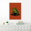 Retro Frog Wall Art Poster Retro Aesthetic Wall Decoration Red and Green Art Canvas Painting Bedroom Study