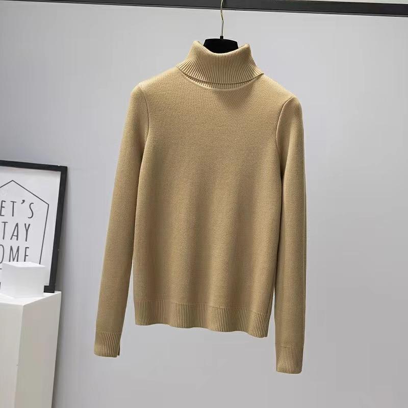 Autumn and Winter High-neck and Fleece Sweaters, Women's Thickened One-piece Velvet Knitwear, with a Slim Mink Bottom Thermal Top