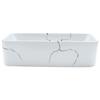 VidaXL Countertop Basin, Bathroom Sink with Drain Hole, Washbasin with Patterns Toilet Bathroom, White 155075