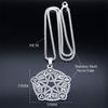 Witchcraft Pentagram Necklace Stainless Steel Silver Color Witch Pagan Star Symbol Necklace Wicca Jewelry collares de moda