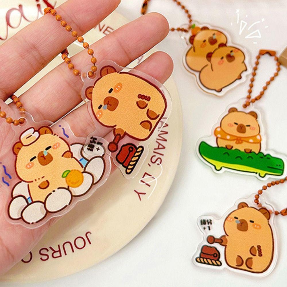Acrylic Capybara Keychain Creative Capibara Pendant Lovely Capybara Bag Hanging Kids