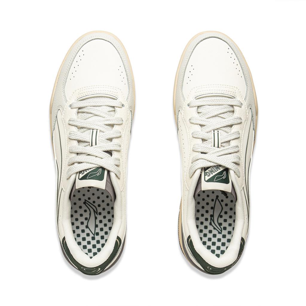 Li Ning Moon Glaze Slip Resistant, Abrasion Resistant, Breathable Low top Skateboard Shoes Men's White Gray AGCV333-1