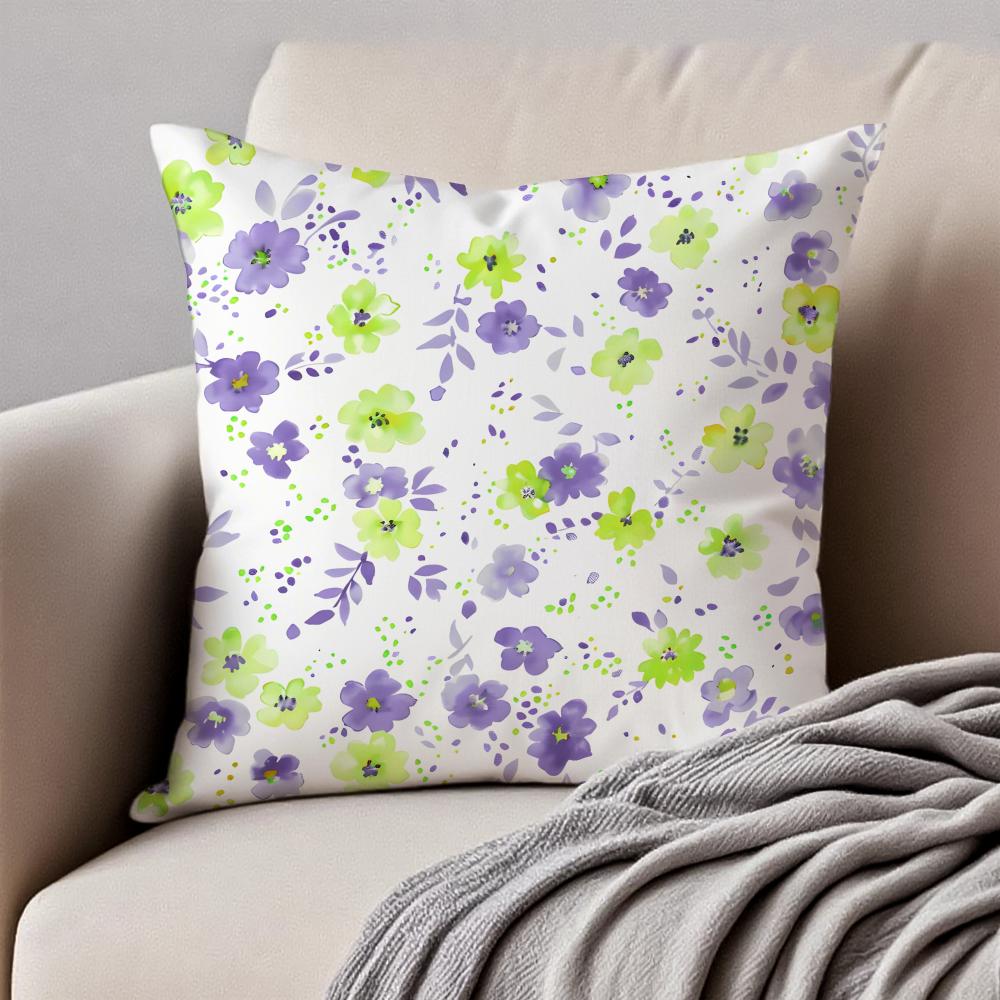 Aesthetic Small Daisy Print Cushion Cover Pillowcase Antidustmite Invisible Zipper Short Plush Sofa Cushion