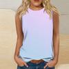 T-shirt da donna girocollo senza maniche, top leggero senza maniche con stampa TRAF