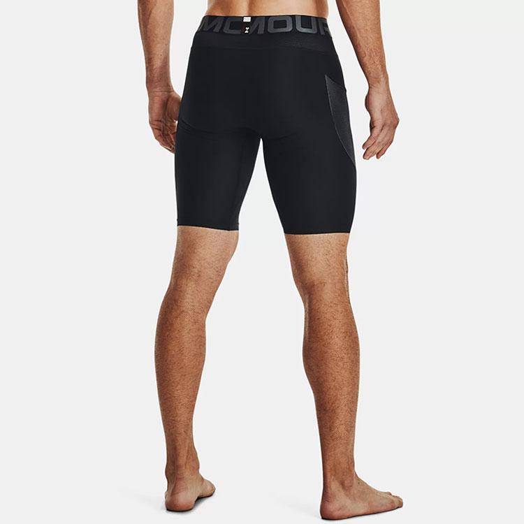 Under Armour Solid Color Letter Breathable Training Compression Shorts Men Shorts Black 1370662-001