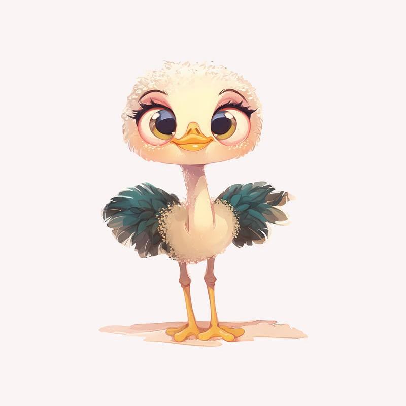 Самоклеящиеся водостойкие креативные мультяшные наклейки-страусы для ванной комнаты, сиденья унитаза, декора стен 20x30cm разноцветный